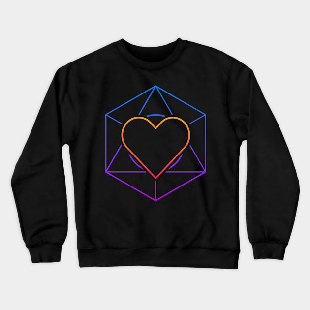 Trippy Psychedelic Rave | Heart Sacred Geometry Crewneck Sweatshirt by MeatMan